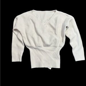 NWT cross front sweater with lace under Tank